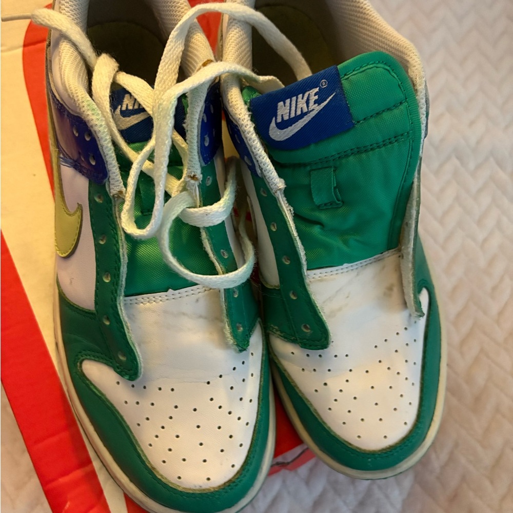 Nike Green and White Retro Sneakers